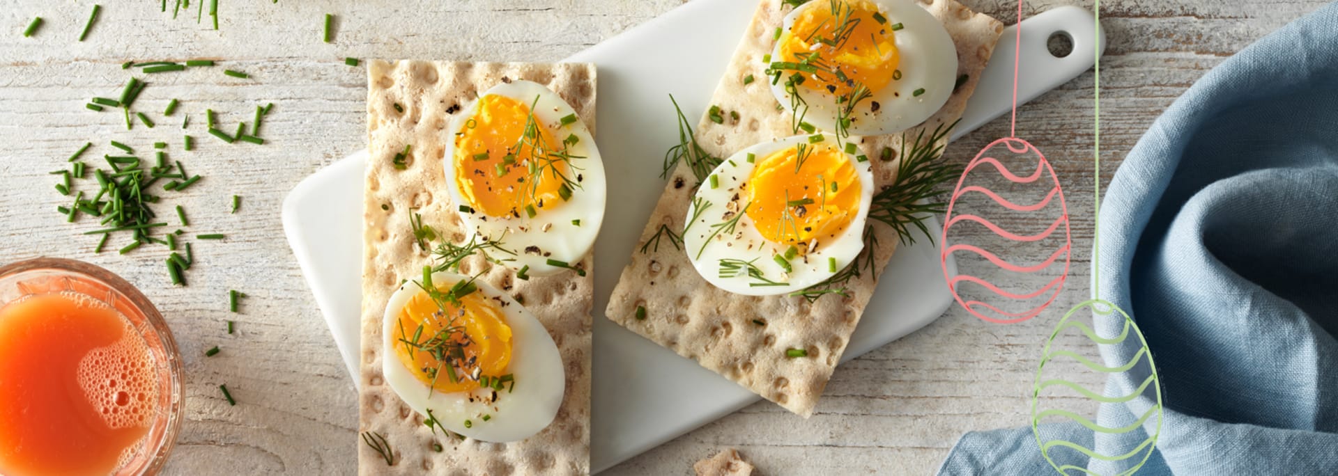 Glutenfritt knekkebrød med egg til påske