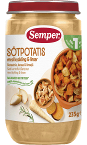 Bataattia, kanaa ja linssejä 12 kk Semper