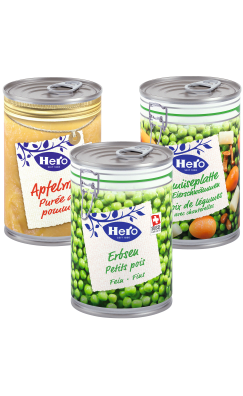 Hero Stevia confiture assortiment 120x25gr Portions Individuelles - Nevejan