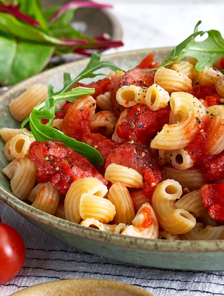 Glutenfri pasta pomodoro pastarett med tomatsaus