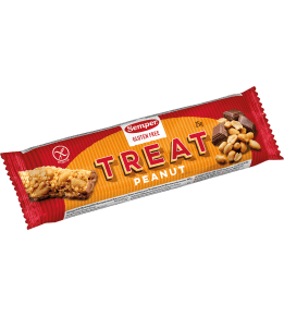 Semper Treat Jordnöt, en glutenfri bar med jordnöt och choklad