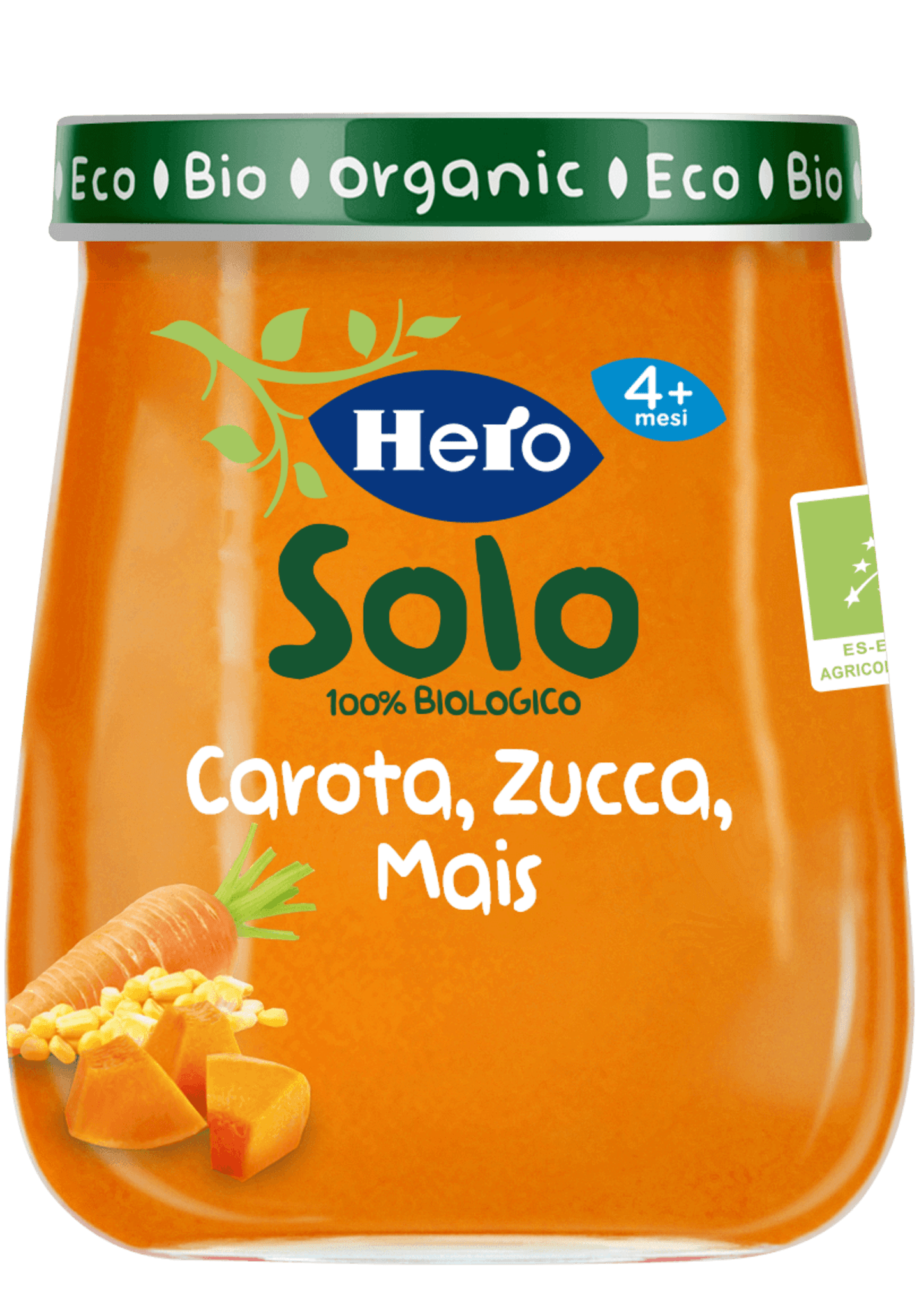 Omogeneizzato Carote, Zucca, Mais biologici