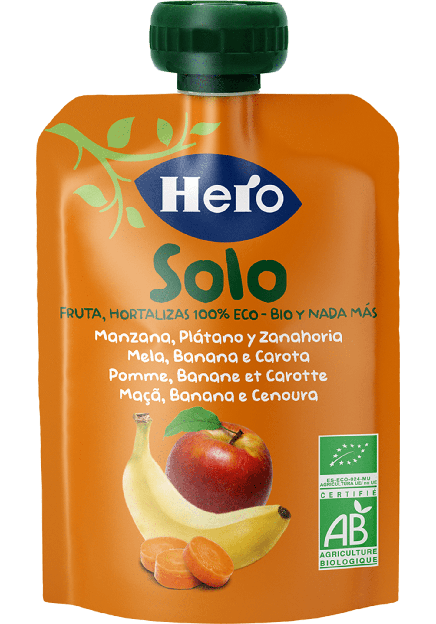 Hero Solo  Frutta Frullata Mela, Banana E Carota Biologiche