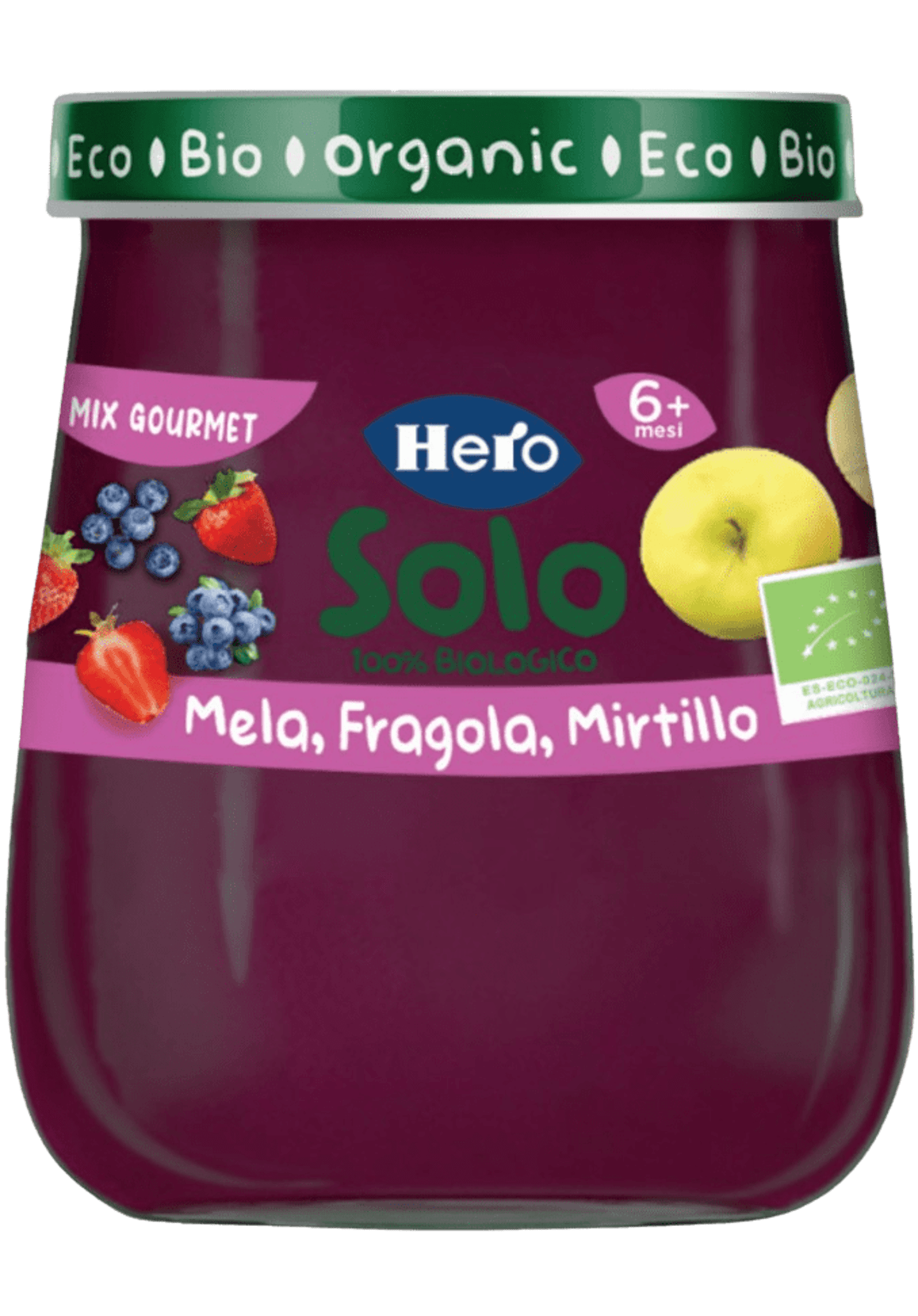 Omogeneizzato Mela, Fragola, Mirtillo