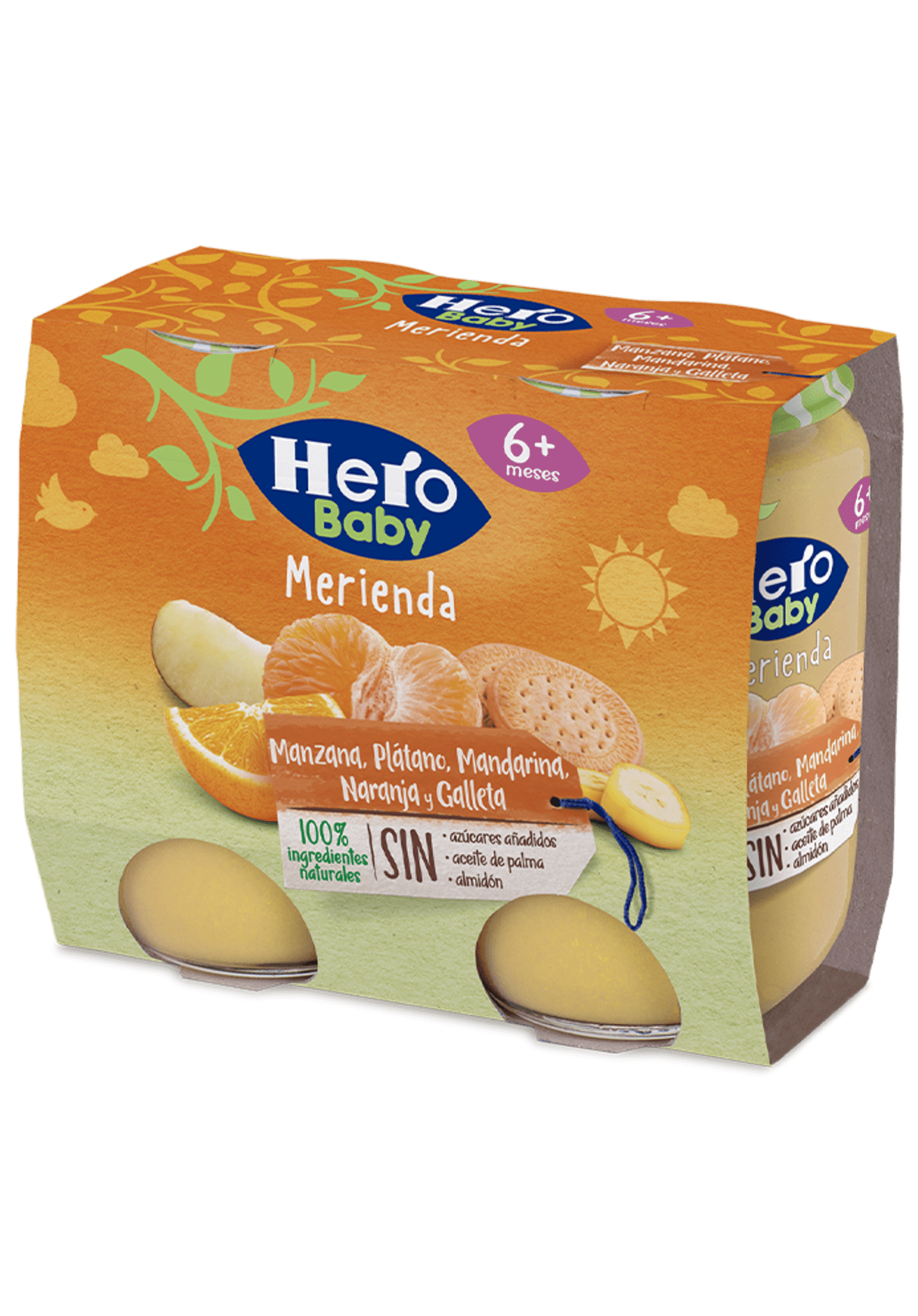 Tarritos Manzana Mandarina Galleta Tarritos Hero Baby