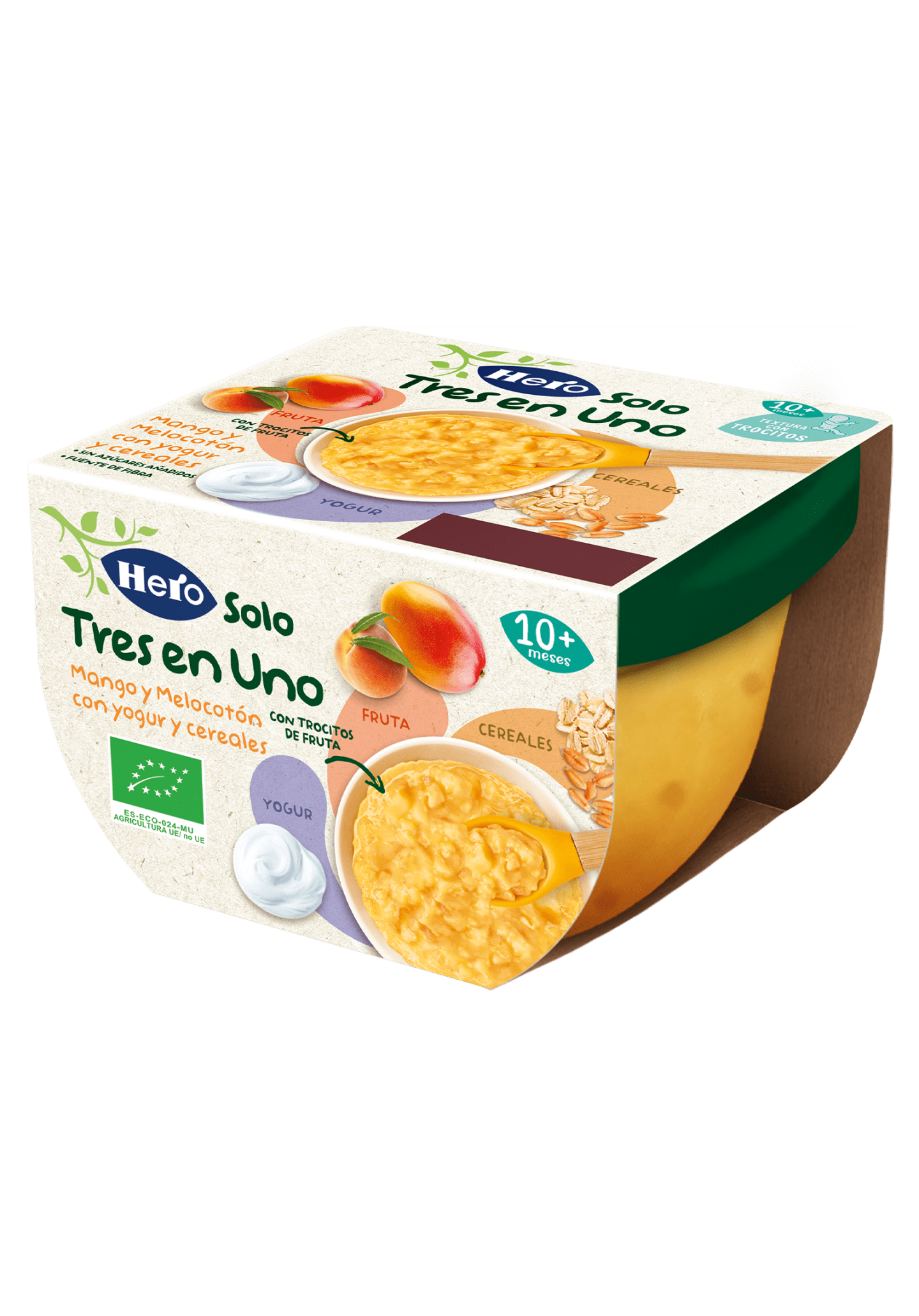 Tarrito Eco Hero Solo manzana, melocotón y plátano