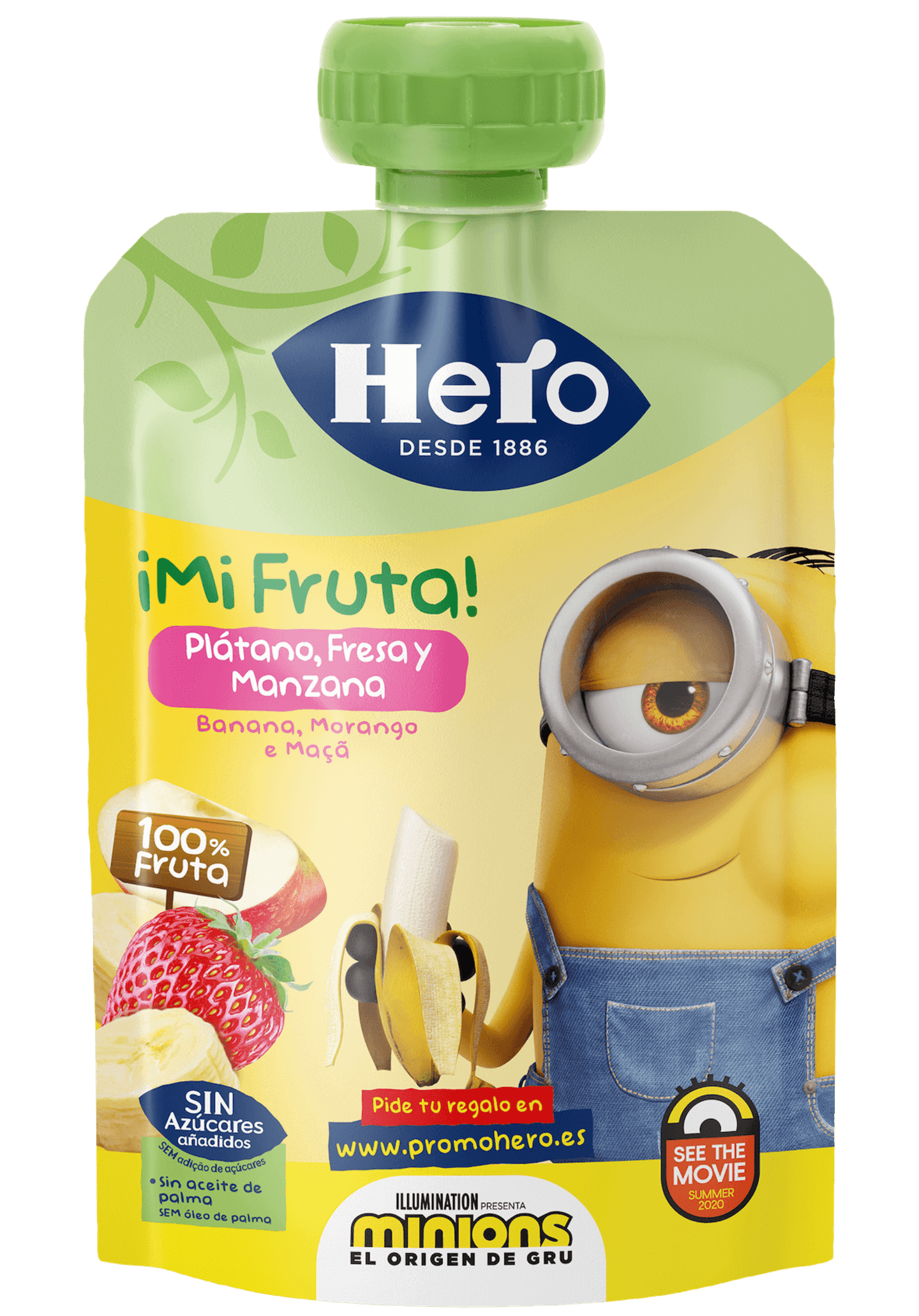 Saqueta Minions Banana, Morango e Maçã
