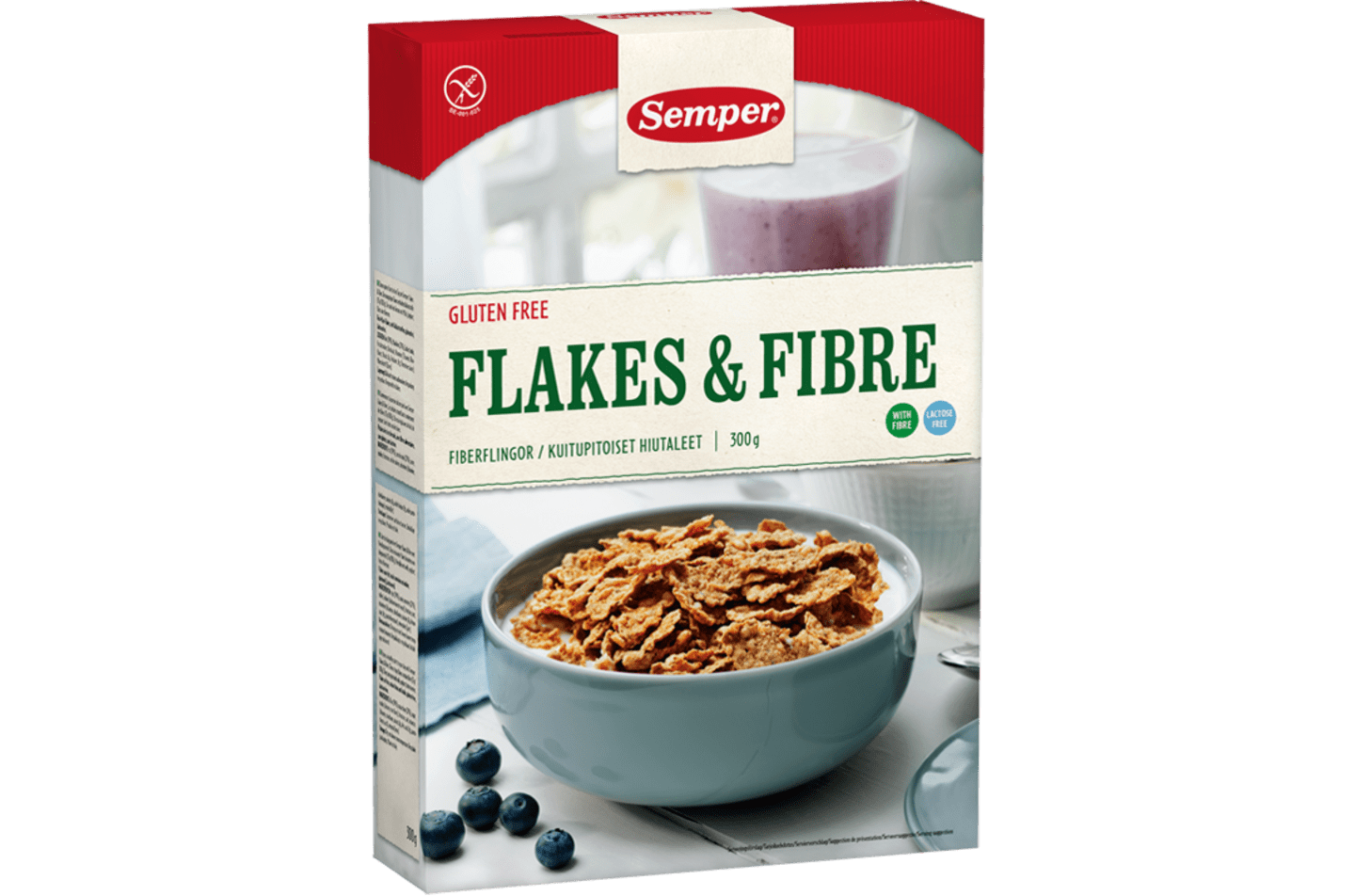 Semper Flakes & Fibre, glutenfria och fiberrika flingor