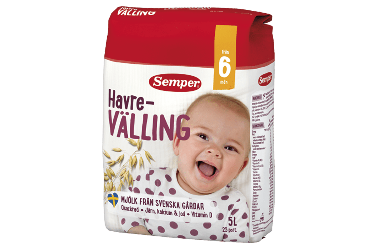 Havrevälling från 6 månader Mild välling Semper Barnmat