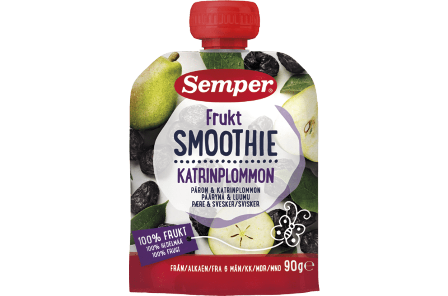 Smoothie päärynä ja luumu pakkaus