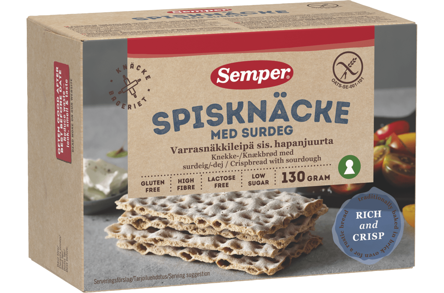 Glutenfri Knækbrød med surdej fra Semper Glutenfri