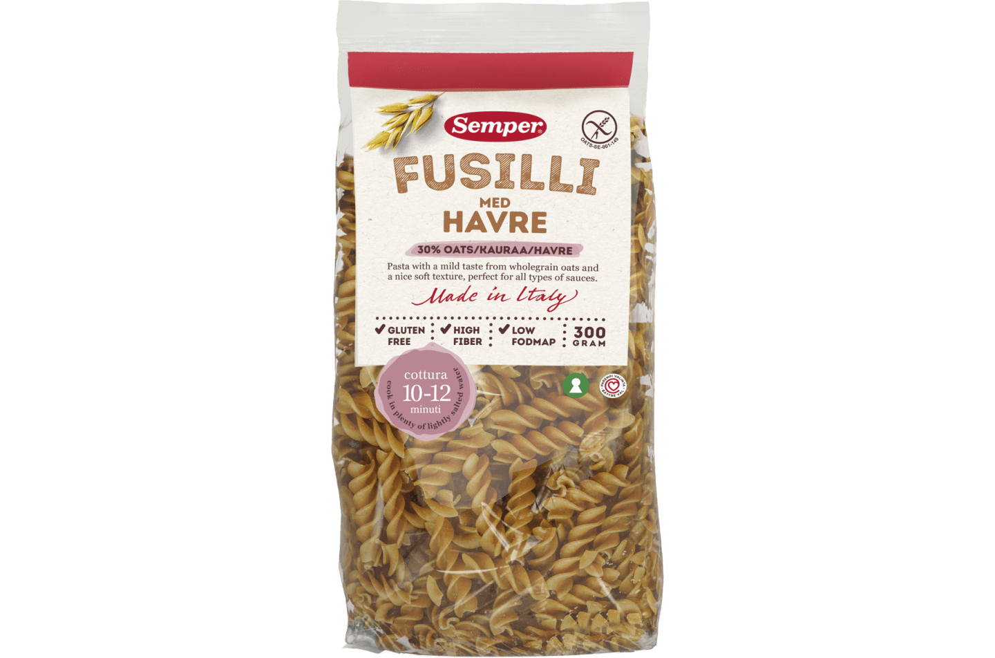 Fusilli med havre fra Semper Glutenfri