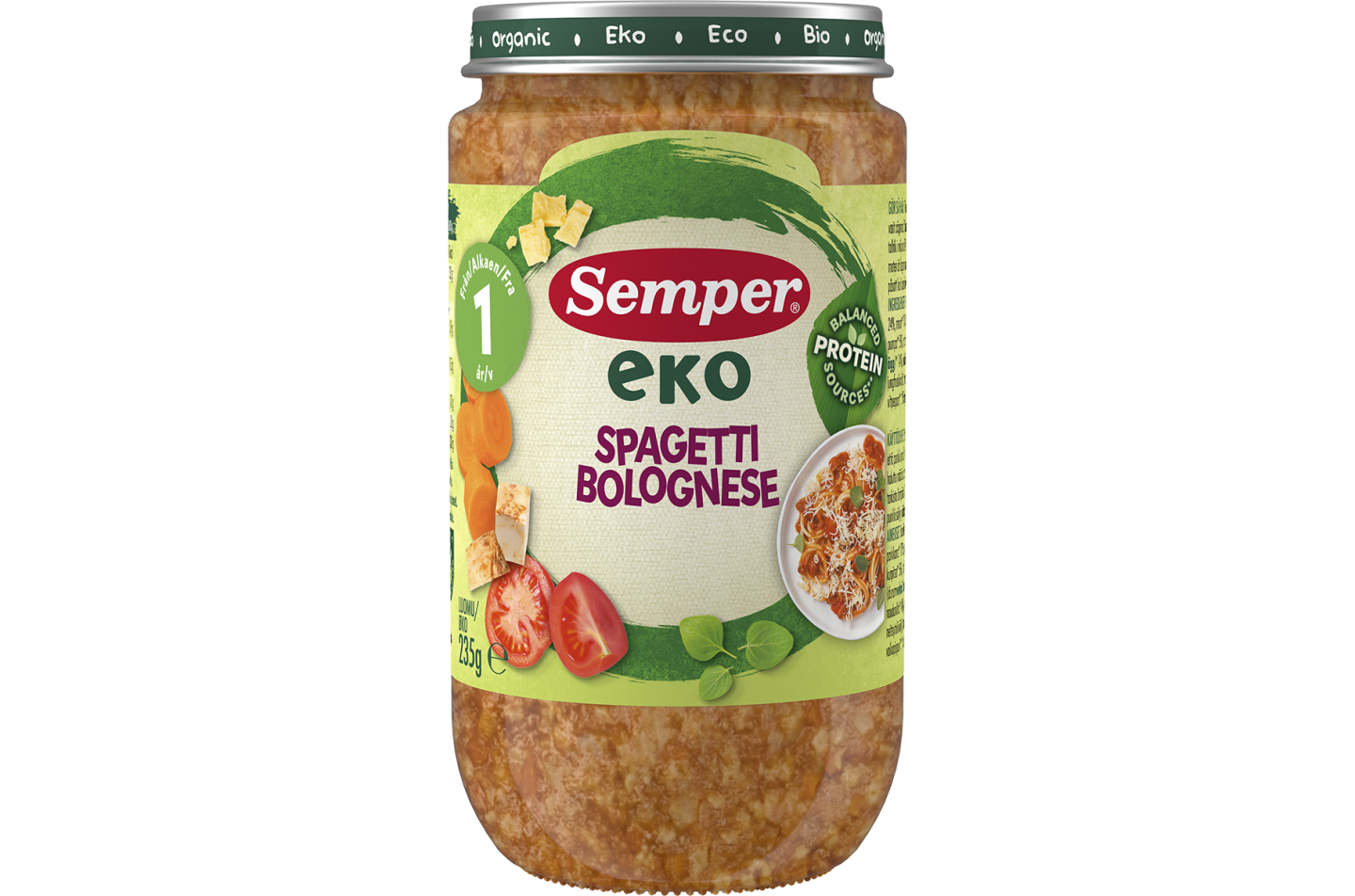 Økologisk Spaghetti Bolognese fra Semper Børnemad