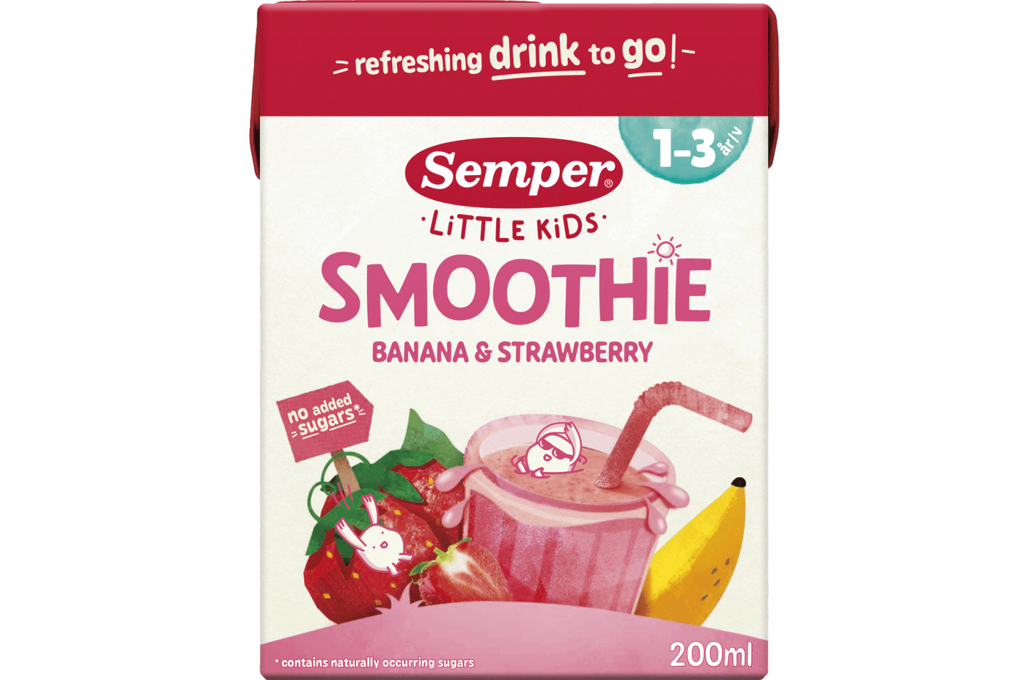 Little Kids Smoothie Banana & Strawberry från Semper Barnmat