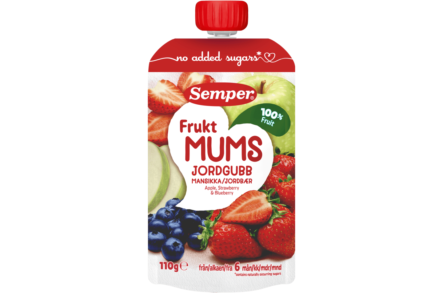 Semper Fruktmums Jordbær fra 6 måneder