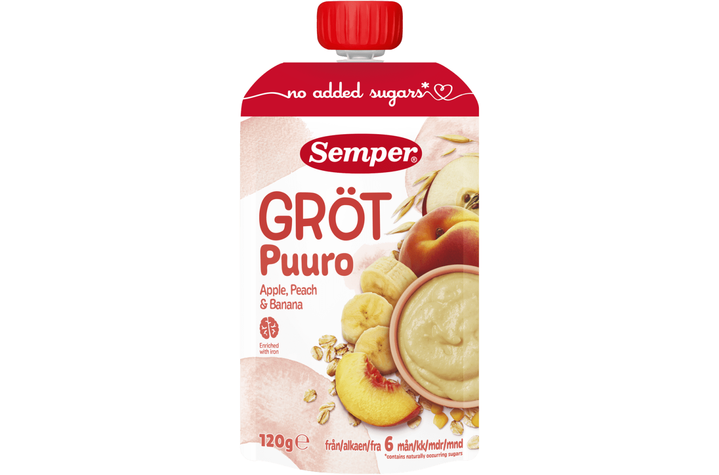 Puuro Persikka & banaani 120g