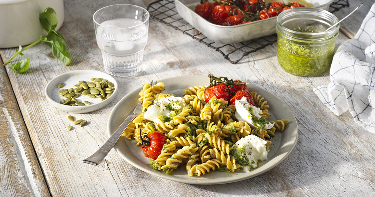 Glutenfri pasta med mozzarella & tomater Recept Semper Glutenfritt