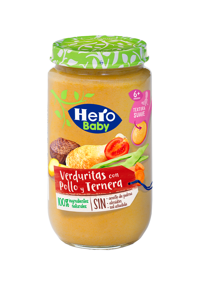 Comprar Potito hero baby trocitos verduras de la huerta con pollo 235gr. a  partir de los 12 meses. en Cáceres