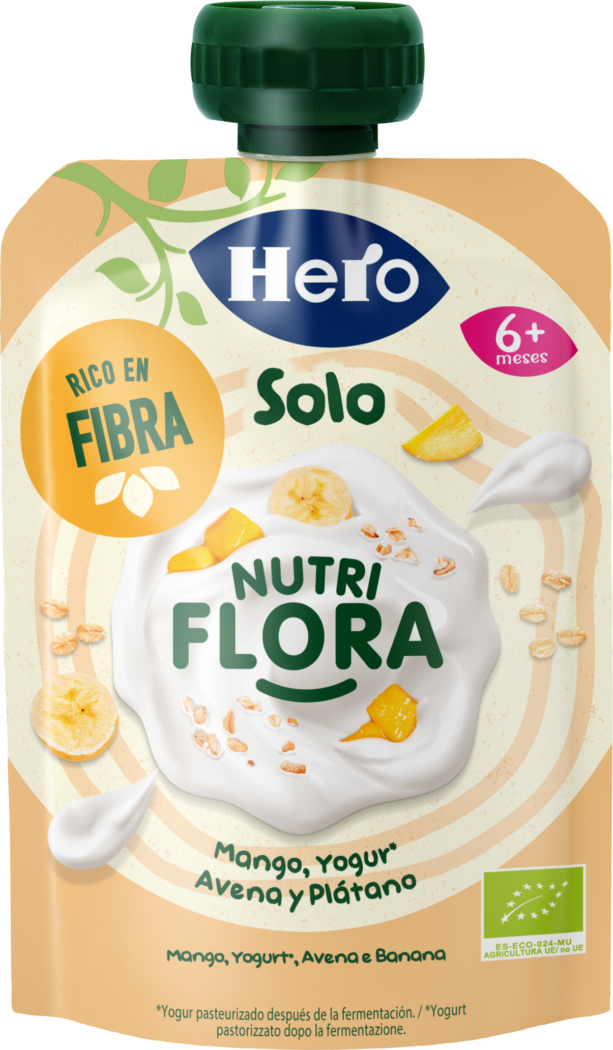 Hero Solo Nutri Flora Pouch - Yogurt Bio Con Mango, Avena E Banana, Per Bambini Da 6 Mesi - Foto 3