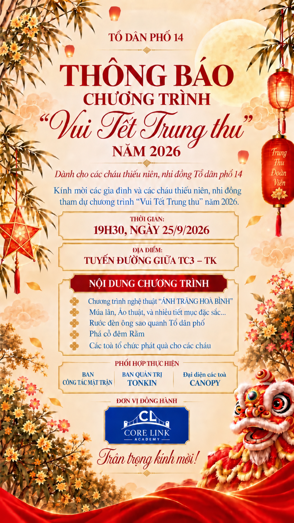 VUI TẾT TRUNG THU 2026 – “ÁNH TRĂNG HÒA BÌNH”
