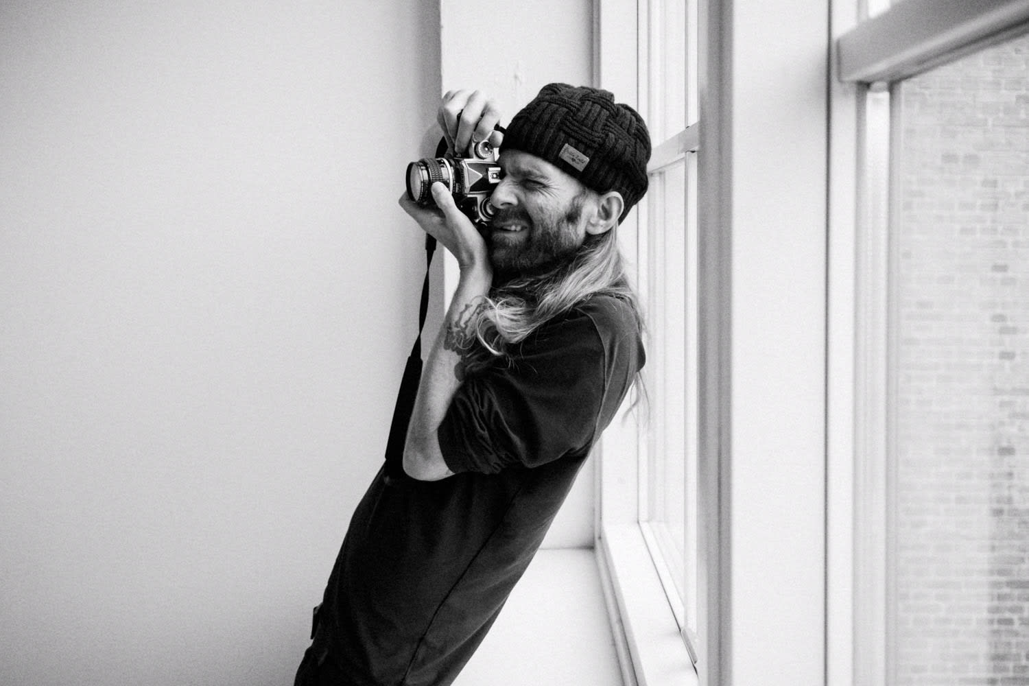Joakim Hertze — Swedish portrait and editorial photographer — Knitted brain beanie -- portraits of Ryan Muirhead, image 3