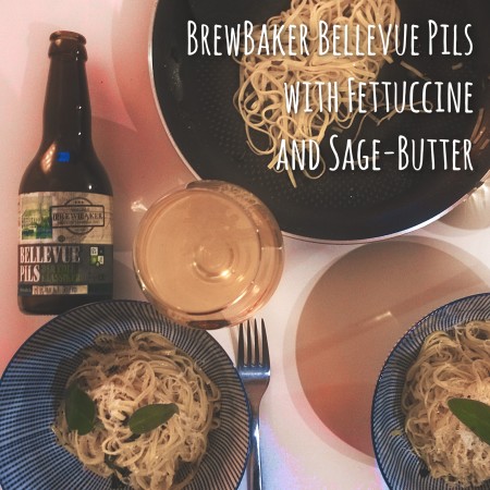 Craft Beer pairing: BrewBaker Bellevue Pils mit Fettuccine und Salbeibutter