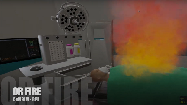 image of Virtual reality operating room with AI guidance: design and validation of a fire scenario