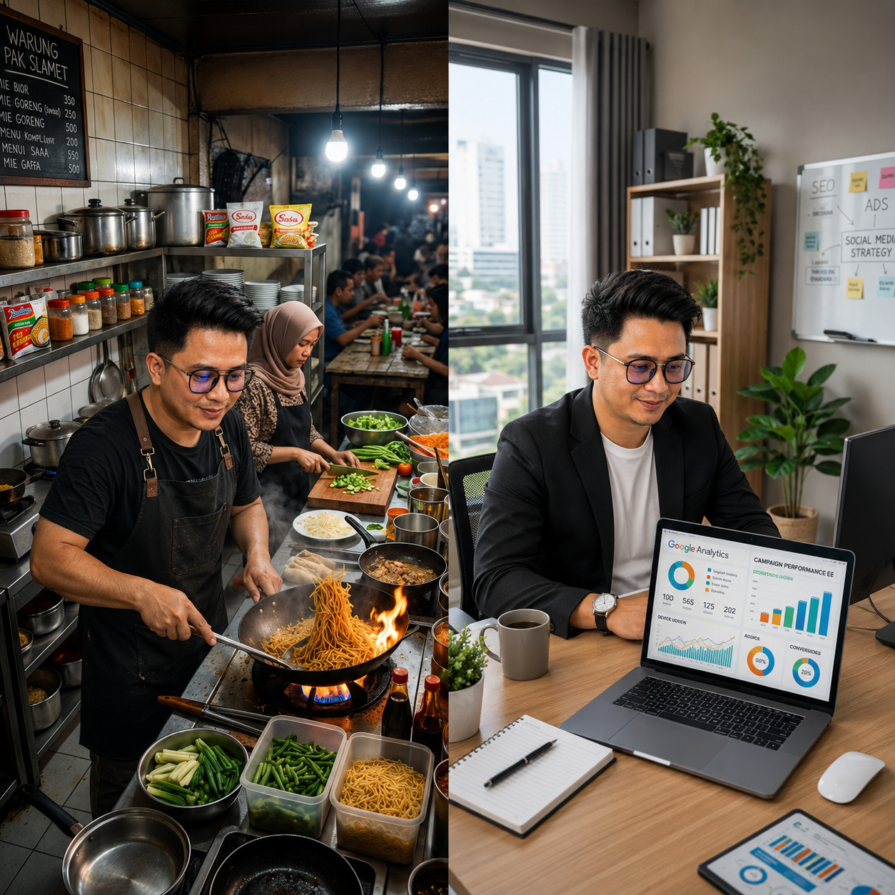 Aktivitas Baim di Warunk Arsi dan Digital Marketing