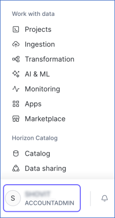 Open the account menu