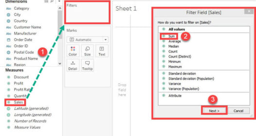 tableau filter: measure filter step1
