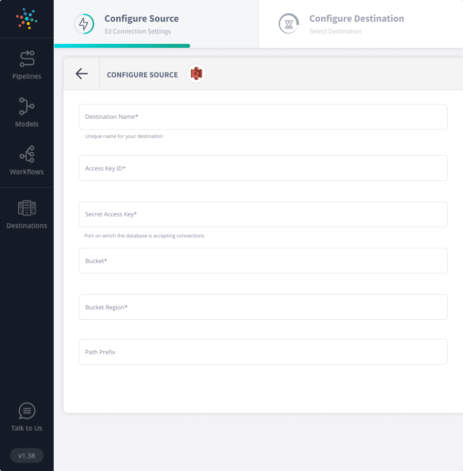 Connecting S3 data source