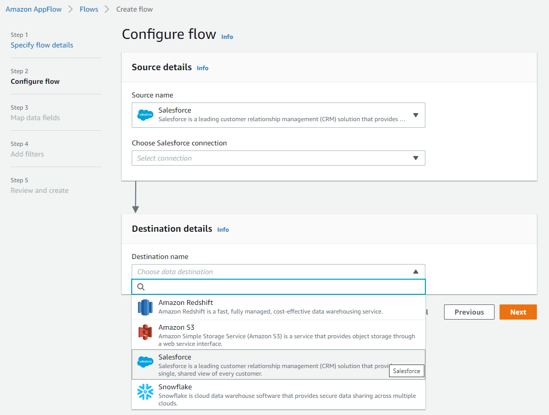 Configure a Flow on AppFlow image