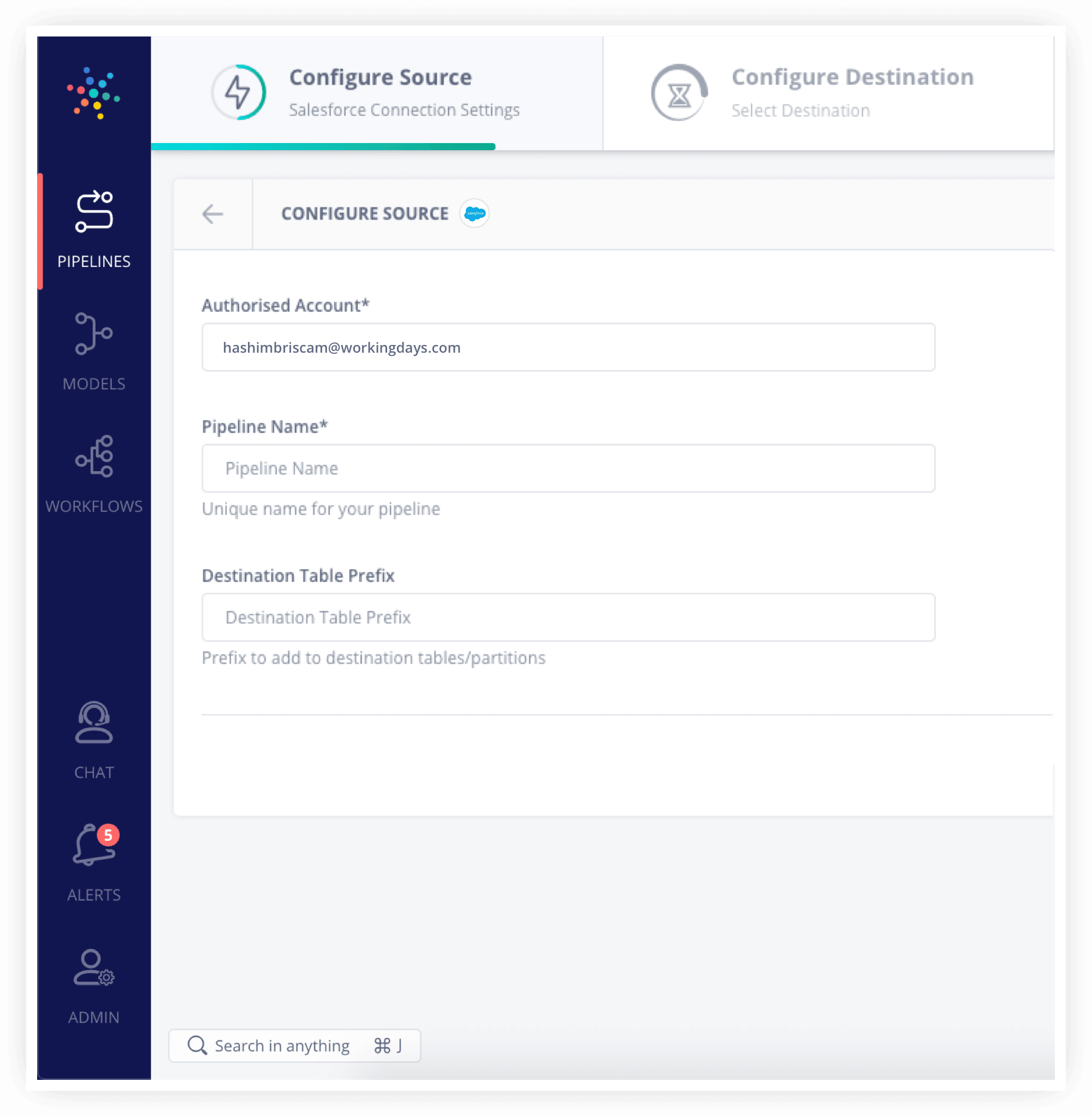 Salesforce to MySQL: Salesforce as Source