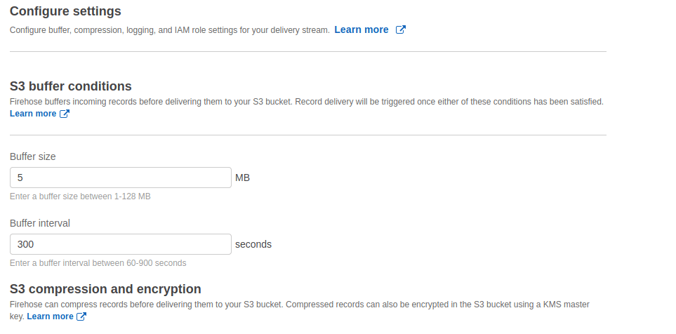 SQS to S3: Configure Settings