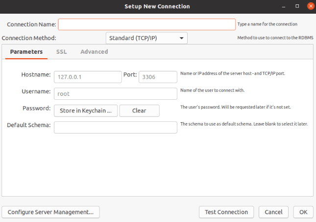 MySQL Workbench Database Dump : Setup New Connection