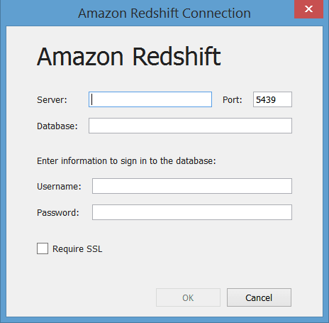 Amazon Redshift connection box- Connect Github to Tableau,