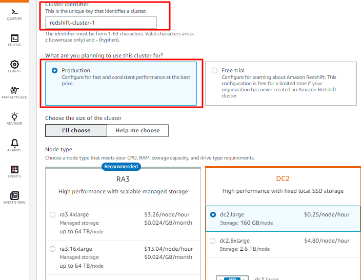 redshift cluster microsoft