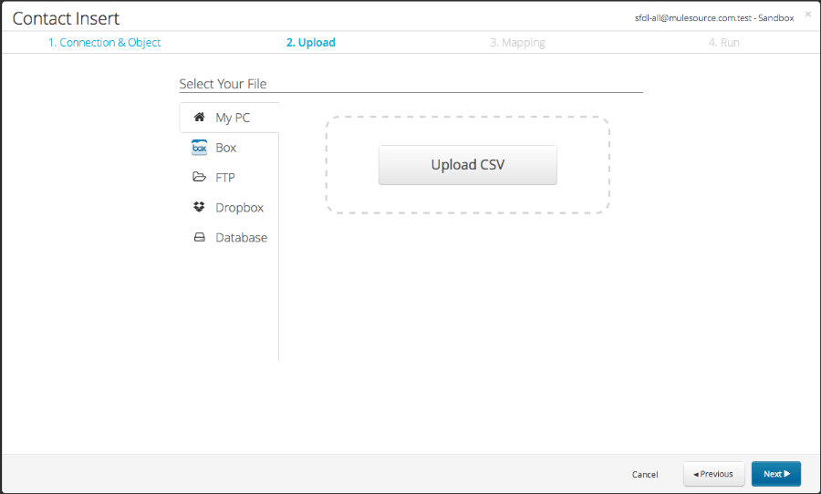 upload csv file