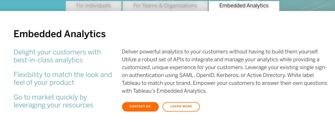 Tableau Embedded Analytics Pricing