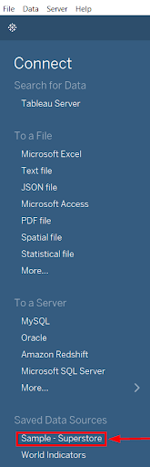 Connect Source Tableau