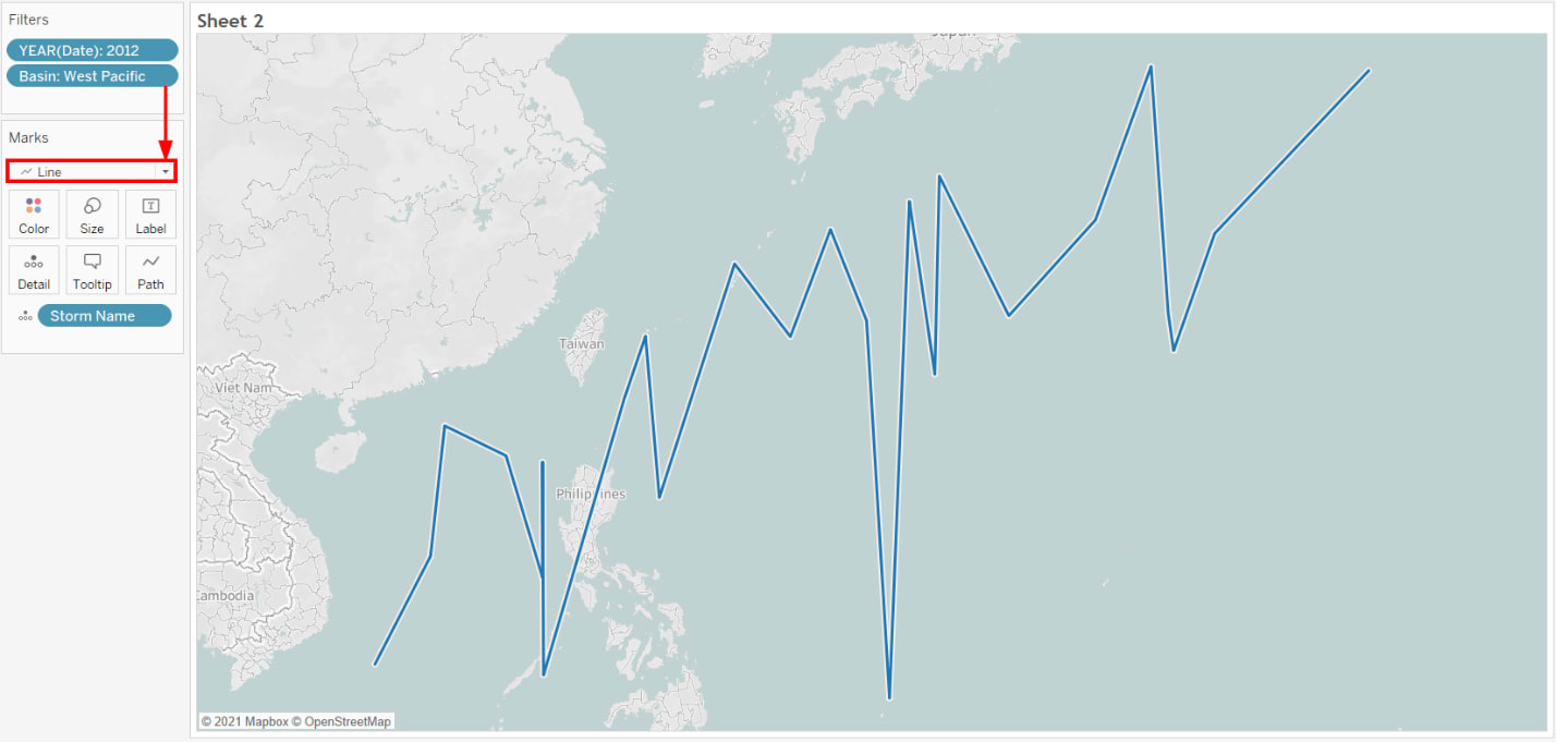 Flow or Path Tableau Custom Maps