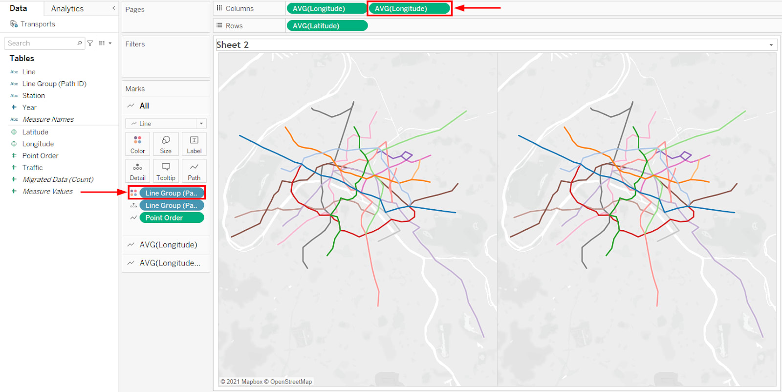 Spider or Origin-Destination Tableau Custom Maps