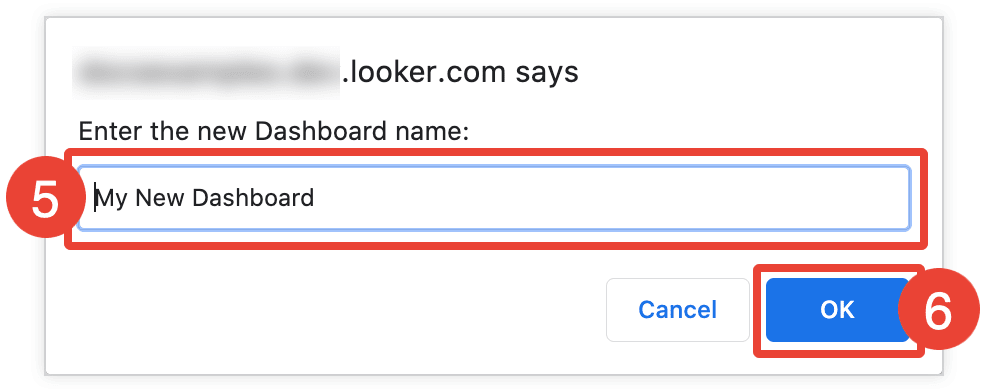 Enter Dashboard Name