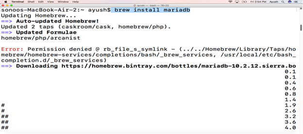 brew install mysql on mac