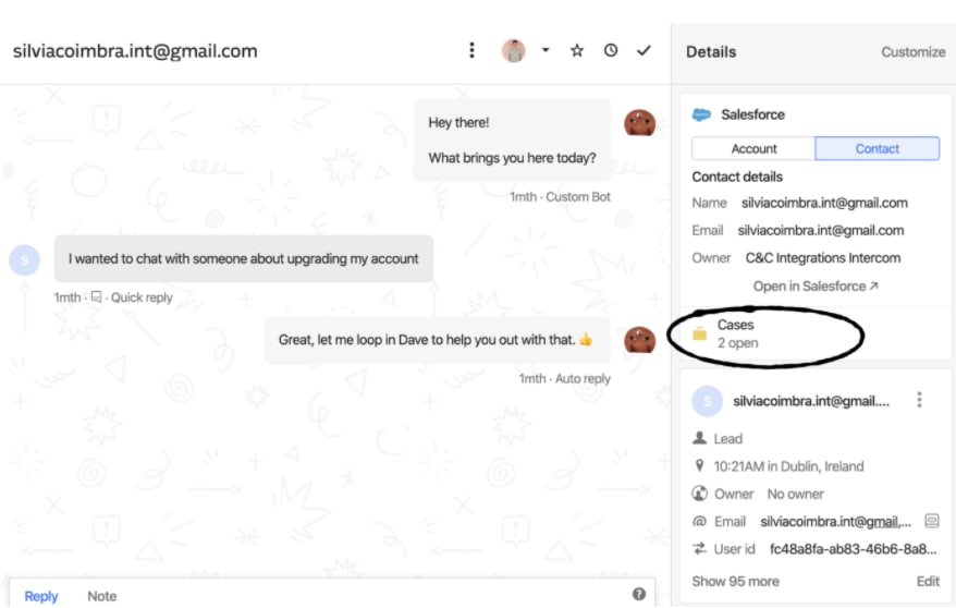 Intercom Salesforce Integration: Cases
