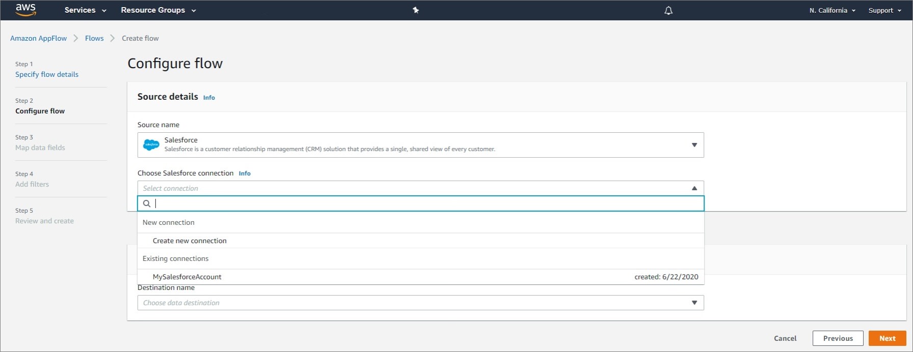 Configuring Salesforce as destination