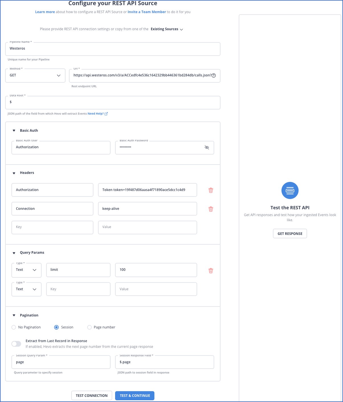 GA Source Config