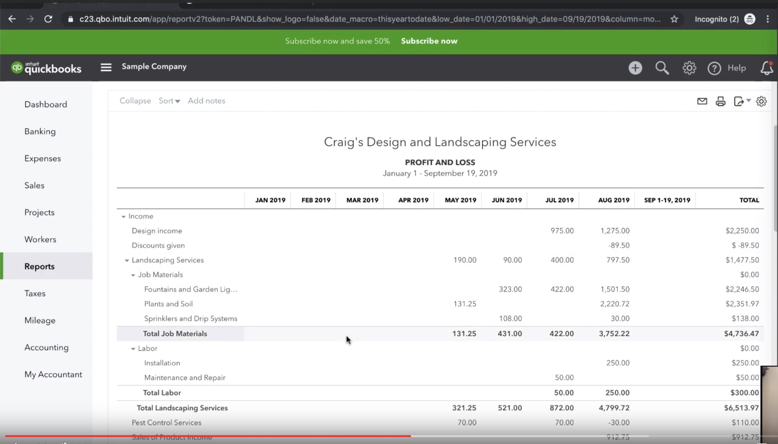 quickbooks expense report template