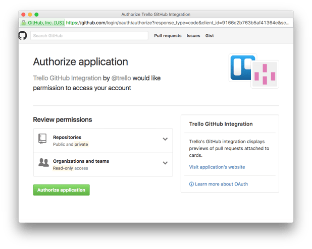 GitHub Authorization Window