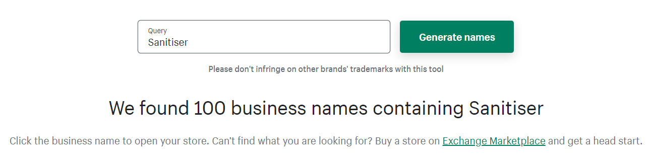 Генератор названий shopify
